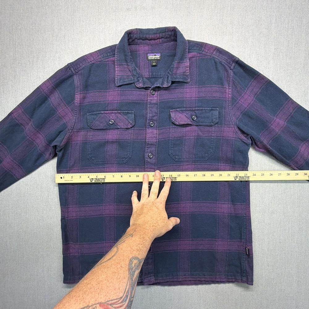 Patagonia Fjord Flannel Shirt Mens Large Plaid Organic Cotton Casual - Picture 2 of 5